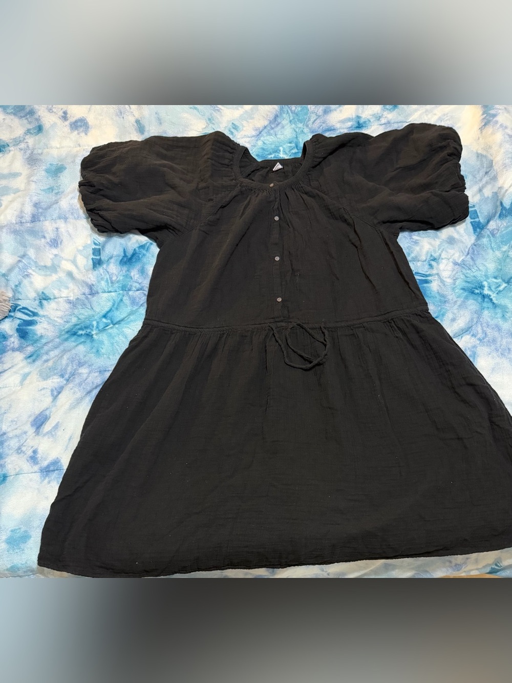 Old Navy Black Lightweight Button-Front Dress